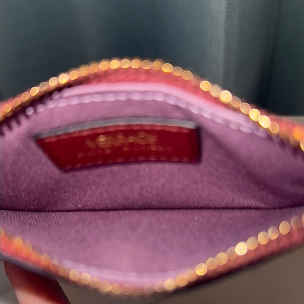 Versace Maroon Leather Card Holder with Gold Keychain Full Inclusion - Picture 6 of 6